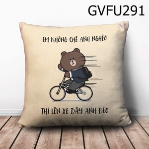 Gối vuông Em không chê anh nghèo - GVFU291