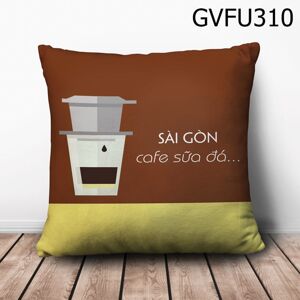 Gối vuông Sài Gòn Cafe sữa đá  - GVFU310