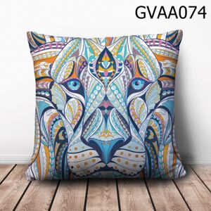 Gối vuông sư tử vẽ hoa văn - GVAA074