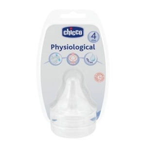 Hai núm ty silicone chống đầy hơi dòng chảy nhanh Chicco 4M+