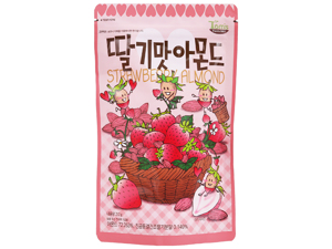 Hạt hạnh nhân tẩm dâu tây Tom's Farm 210g