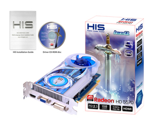 Card đồ họa (VGA Card) His 5570 IceQ H557Q2G - AMD Radeon HD 5570, GDDR3 2GB, 128 bit, PCI Express 3.0