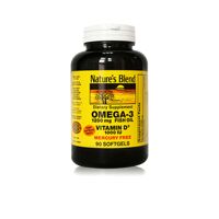 Hỗ trợ tim mạch Omega 3 Vitamin D3 Natures Blend USA 90v