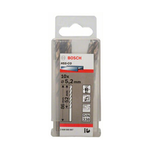 Hộp 10 mũi khoan Inox HSS-Co 5.2mm Bosch 2608585887