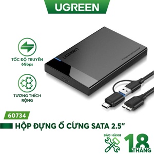 Hộp box đựng ổ cứng sata 2.5 inch vỏ nhôm Ugreen 70499