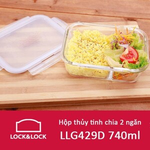 Hộp thủy tinh chia 2 ngăn chịu nhiệt Lock&Lock LLG429D 740ml