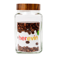 Hũ thủy tinh vuông woody Herevin 231016, 2L