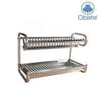 Kệ bát đĩa 2 tầng đứng inox 304 Obiste KBD02