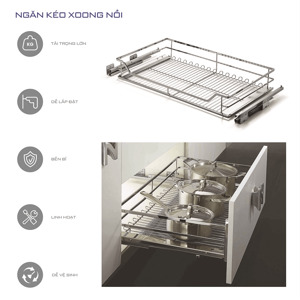 Kệ xoong nồi Huge inox 304 mờ nan dẹt H-XN1375