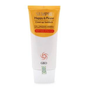 Kem chống nắng 3 trong 1 Geo Sempre Happy & Please Cover-up Sunblock 3 in 1 SPF50+ PA+++ 100g