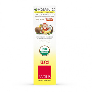 Kem đánh răng hữu cơ trẻ em vị chuối dừa Radius Organic Coconut Banana Toothpaste