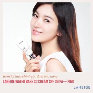 Kem lót hiệu chỉnh sắc da sáng hồng,tự nhiên Laneige Water Base CC Cream 40ml