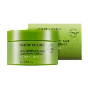 Kem tẩy trang bùn khoáng Nature Republic Jeju Sparkling Mud Cleansing Cream 215ml