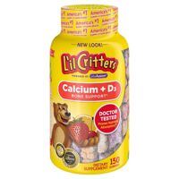 Kẹo dẻo bổ sung  canxi Gummy Bears L’il Critters Calcium + D3 150 viên