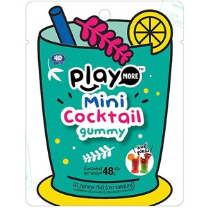 Kẹo dẻo hình ly Cocktail mini PlayMore gói 48g