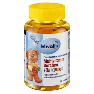 Kẹo gấu vị trái cây bổ sung Vitamin tổng hợp cho trẻ em Mivolis Mutilvitamin Barchen 60 viên