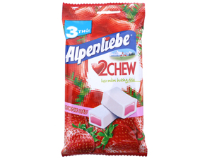 Kẹo mềm hương dâu Alpenliebe 2Chew gói 73.5g (3 thanh)