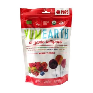 Kẹo mút lollipops Yumearth 8 hương vị trái cây 40 cái