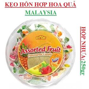 Keọ Rinda Assorted Fruit 250g hộp nhựa tròn