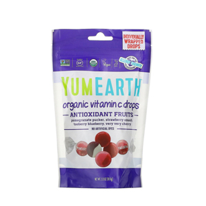 Kẹo viên hữu cơ vị trái cây bổ sung vitamin C Yumearth 93.6g