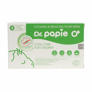 Khăn lau hạ sốt Dr.Papie 0M+ (25 tờ)