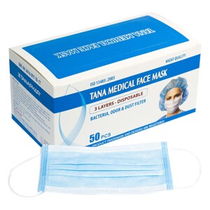 Khẩu trang y tế Tanaphar xanh 4 lớp (hộp 50 chiếc)