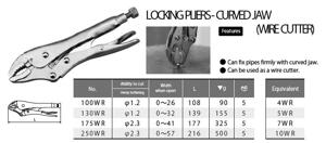 Kìm chết mỏ cong KTC 175WR (0-41mm, 177mm)