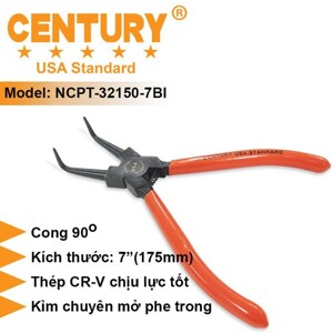 Kìm mở phe trong mũi cong 7" Century NCPT-32150-7BI