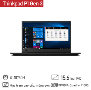 Laptop Lenovo ThinkPad P1 Gen 3 -Intel core i7-10750H, SSD 256GB, 8GB RAM, Nvidia Quadro T1000, 15.6 inch