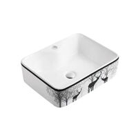 Lavabo chữ nhật hoa văn NL-LB02