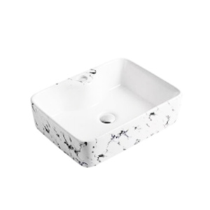 Lavabo chữ nhật hoa văn NL-LB03