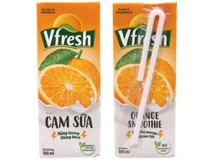 Lốc 4 hộp nước cam sữa Vfresh 180ml