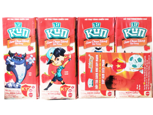 Lốc 4 hộp sữa chua uống LiF Kun kem dâu 180ml