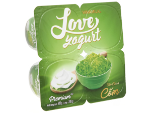 Lốc 4 hộp sữa chua Vinamilk cốm Love Yogurt 100g