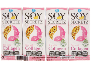 Lốc 4 hộp sữa đậu nành collagen Soy Secretz 180ml