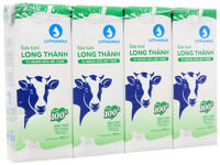 Lốc 4 hộp sữa tươi tiệt trùng có đường Long Thành Lothamilk 180ml