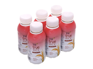 Lốc 6 chai nước gạo lứt đỏ TH True Rice 300ml