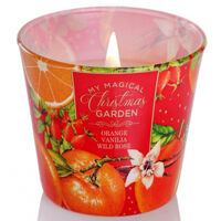 Ly nến thơm tinh dầu Bartek Christmas Garden 115g QT028601 - cam, lê, quế