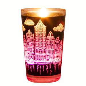 Ly nến thơm tinh dầu đổi màu Golden Dragon City Light Lavender 140g QT028406 - hoa oải hương