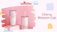 Ly nhựa hai lớp Lock&Lock Double Wall Cold Cup Cherry Blossom 750ml