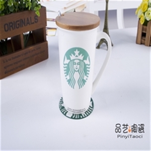 Ly sứ StarBucks nắp gỗ