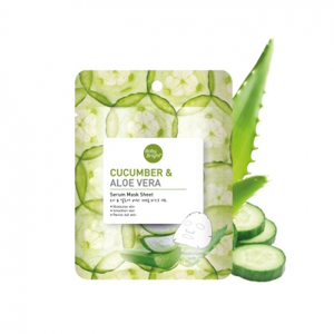 Mặt nạ dưa leo & lô hội Baby Bright Cucumber & Aloe Vera Serum Mask Sheet 20g