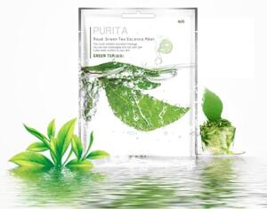 Mặt nạ giấy chiết xuất từ trà xanh Purita Aqua Green Tea Essence Mask