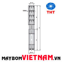 Máy bơm giếng chìm Ircem hiệu Jet 8 inch SG8D/6C + 8P600  60HP