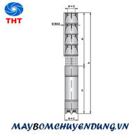 Máy bơm giếng khoan hút sâu Ircem 8 inch SG8B/3 + 6BS185 25 HP