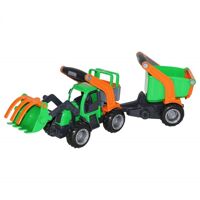 Máy xúc Griptrac kéo thùng sơ mi rơ móoc đồ chơi Wader Quality Toys