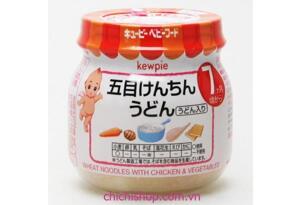 Mì Udon rau gà kewpie cho bé 7 tháng tuổi