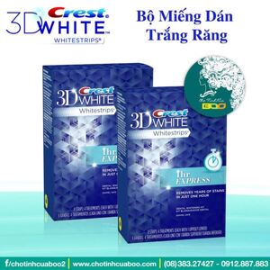 Miếng dán trắng răng Crest 3D White 1-Hour Express