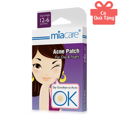 Miếng dán trị mụn che khuyết điểm dùng cho ngày và đêm Miacare Acne Patch