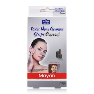 Miếng lột mụn cám than hoạt tính Mayan Power Nose Cleaning Strips Charcoal 4 miếng